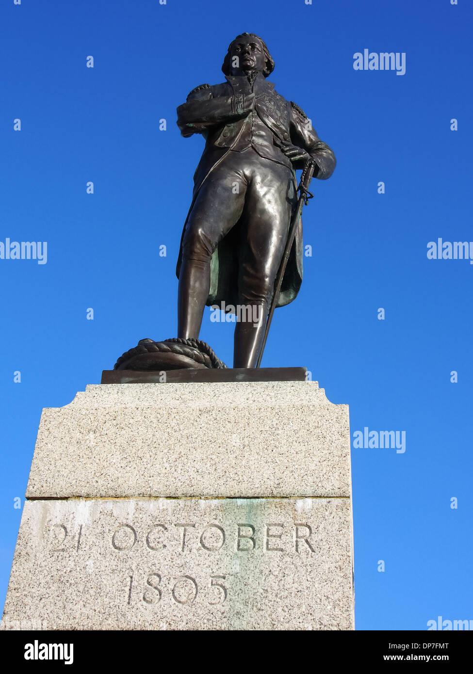 Statue Admiral Lord Horatio Nelson in Old Portsmouth Hampshire. Stock Photo