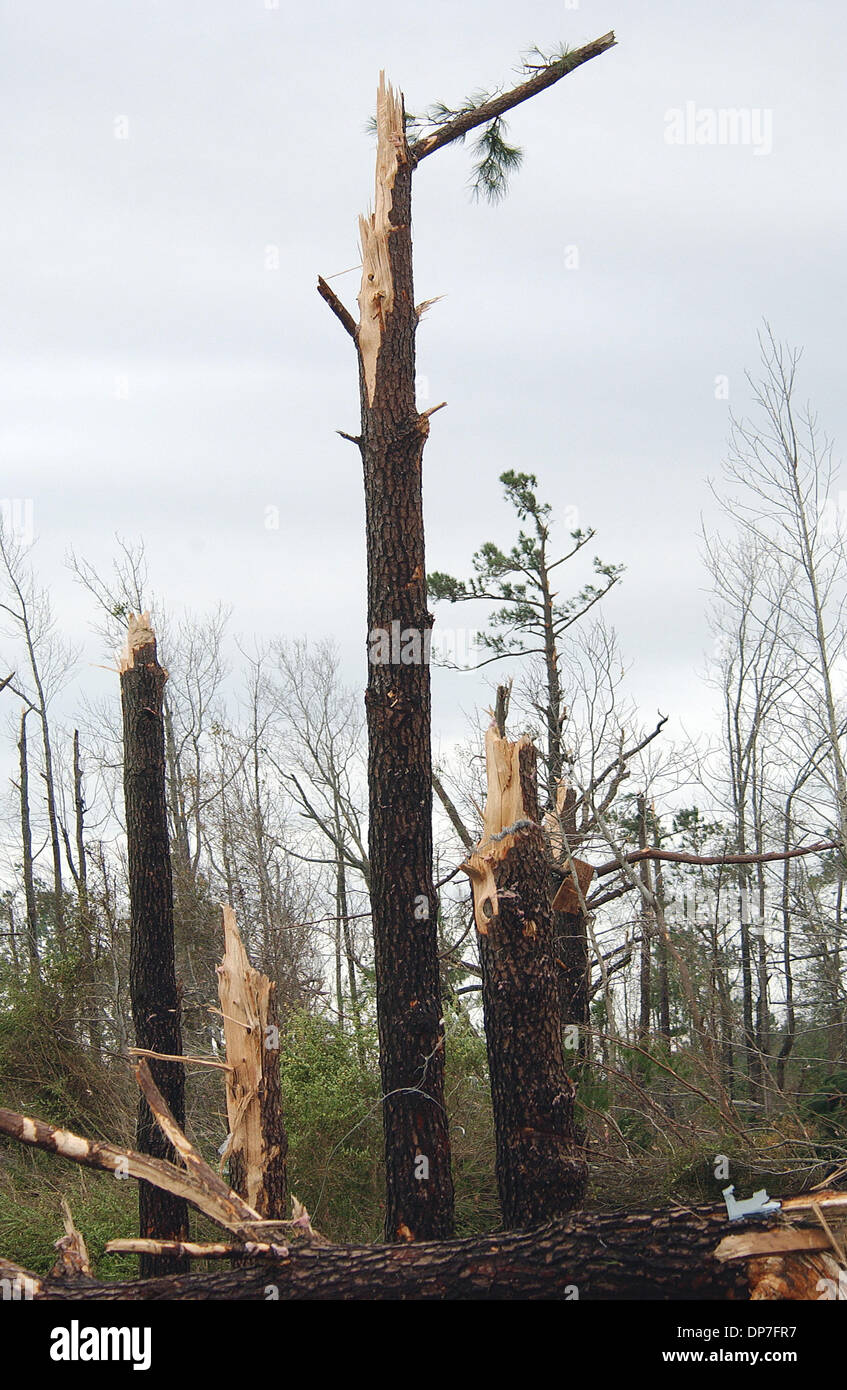 Nov 16, 2006; Riegelwood, NC, USA; Homes are demolished and cars are