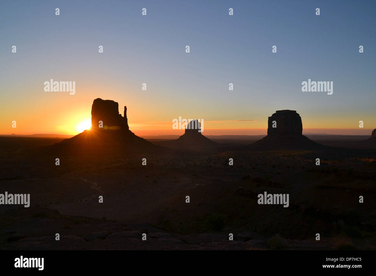 beautiful Wild West sunrise at Monument Valley, Arizona USA Stock Photo