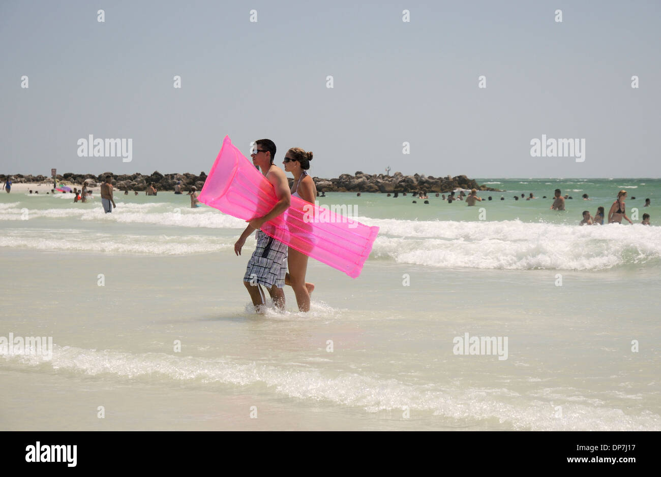 Pink Inflatable Raft Florida clearwater beach hi-res stock photography and images - Alamy