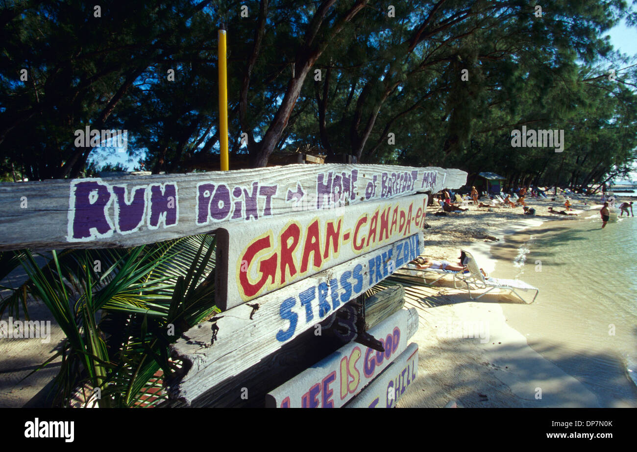 Idyllic Rum Point on the north - central coast of Grand Cayman is a favorite getaway spot for residents and visitors alike Stock Photo