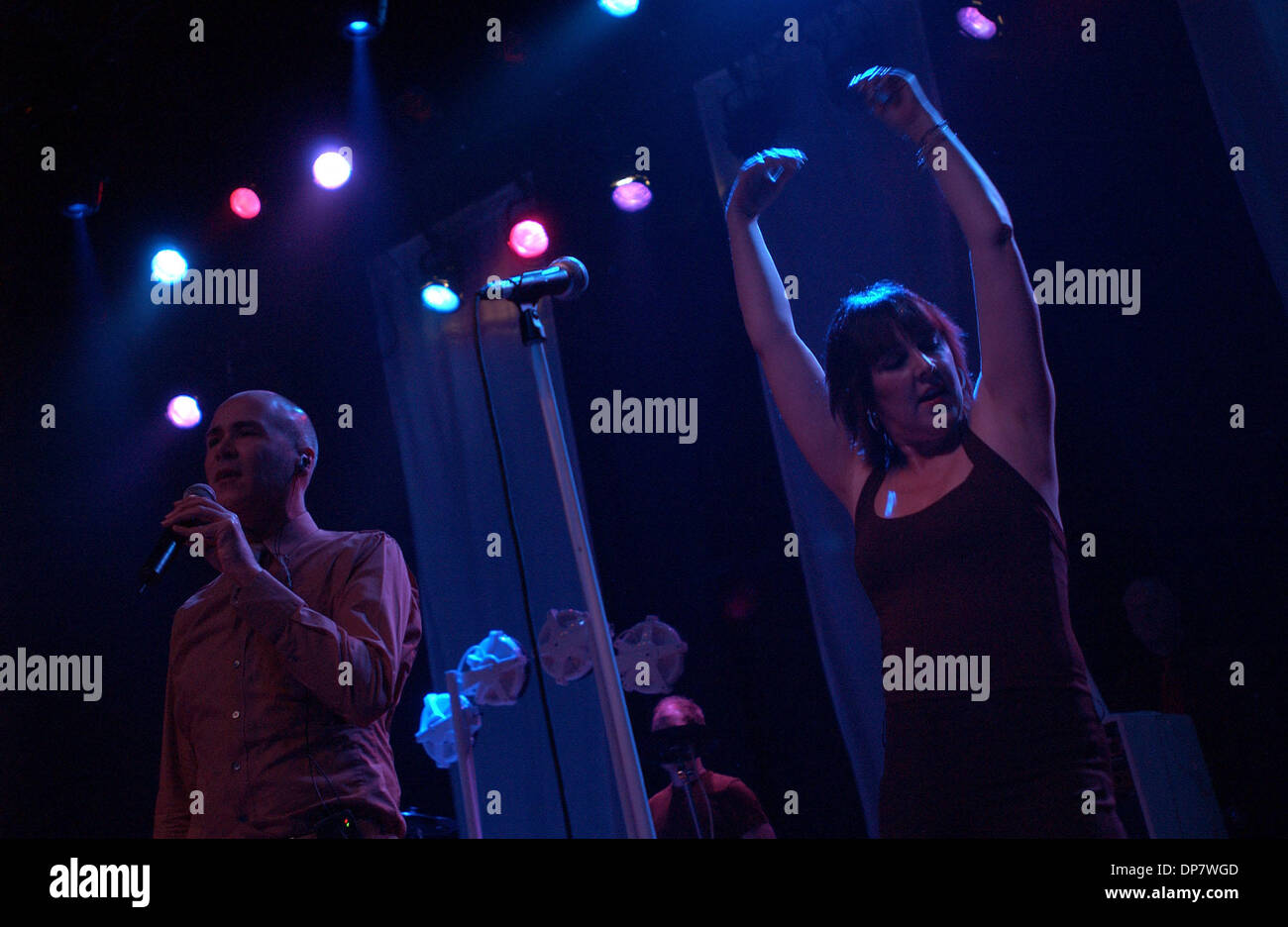 Sep 16, 2006 - Portland, Oregon, USA - Suzanne Sulley and Phil Oakey of The Human League perform in concert at the Aladdin Theater. Stock Photo