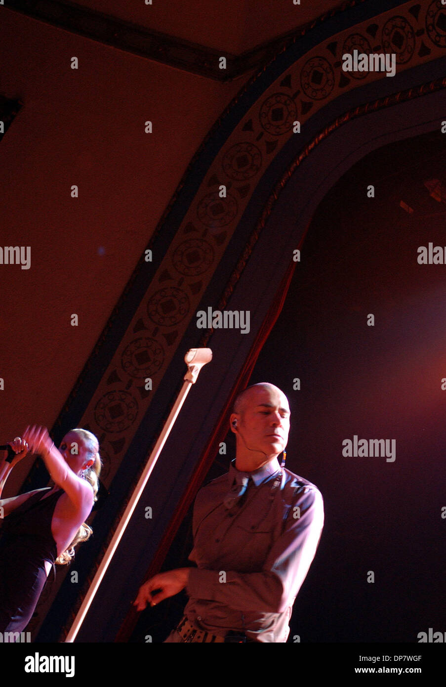 Sep 16, 2006 - Portland, Oregon, USA - Suzanne Sulley and Phil Oakey of The Human League perform in concert at the Aladdin Theater. Stock Photo
