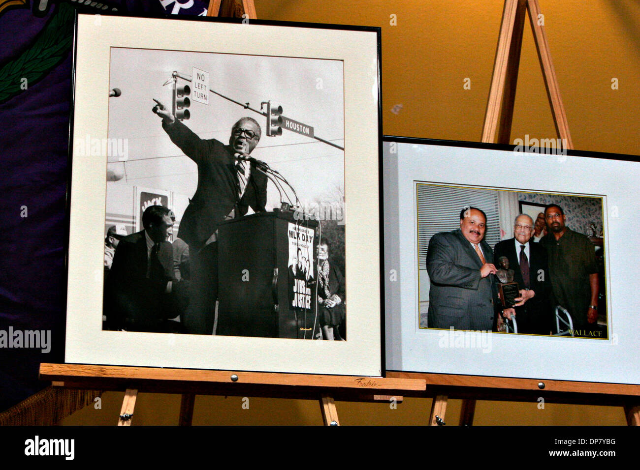 Nov 30, 2006; Falls City, TX, USA; Historic photos of Rev. Claude Black decorate a party in his honor at San Fernando Cathedral's community center, Thursday, November 30, 2006.  Mandatory Credit: Photo by Nicole Fruge/San Antonio Express-News/ZUMA Press. (©) Copyright 2006 by San Antonio Express-News Stock Photo