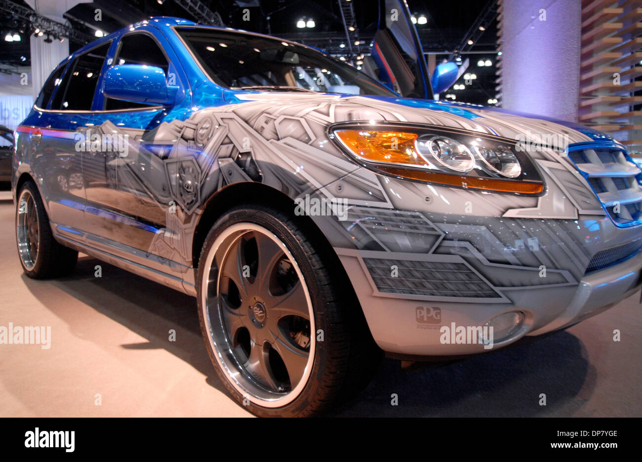 Nov 30, 2006; Los Angeles, CA, USA; The Troy Lee Designs Hyundai Santa Fe  on Display at the 2007 Los Angeles Auto Show. Mandatory Credit: Photo by  Michael Tweed/ZUMA Press. (©) Copyright