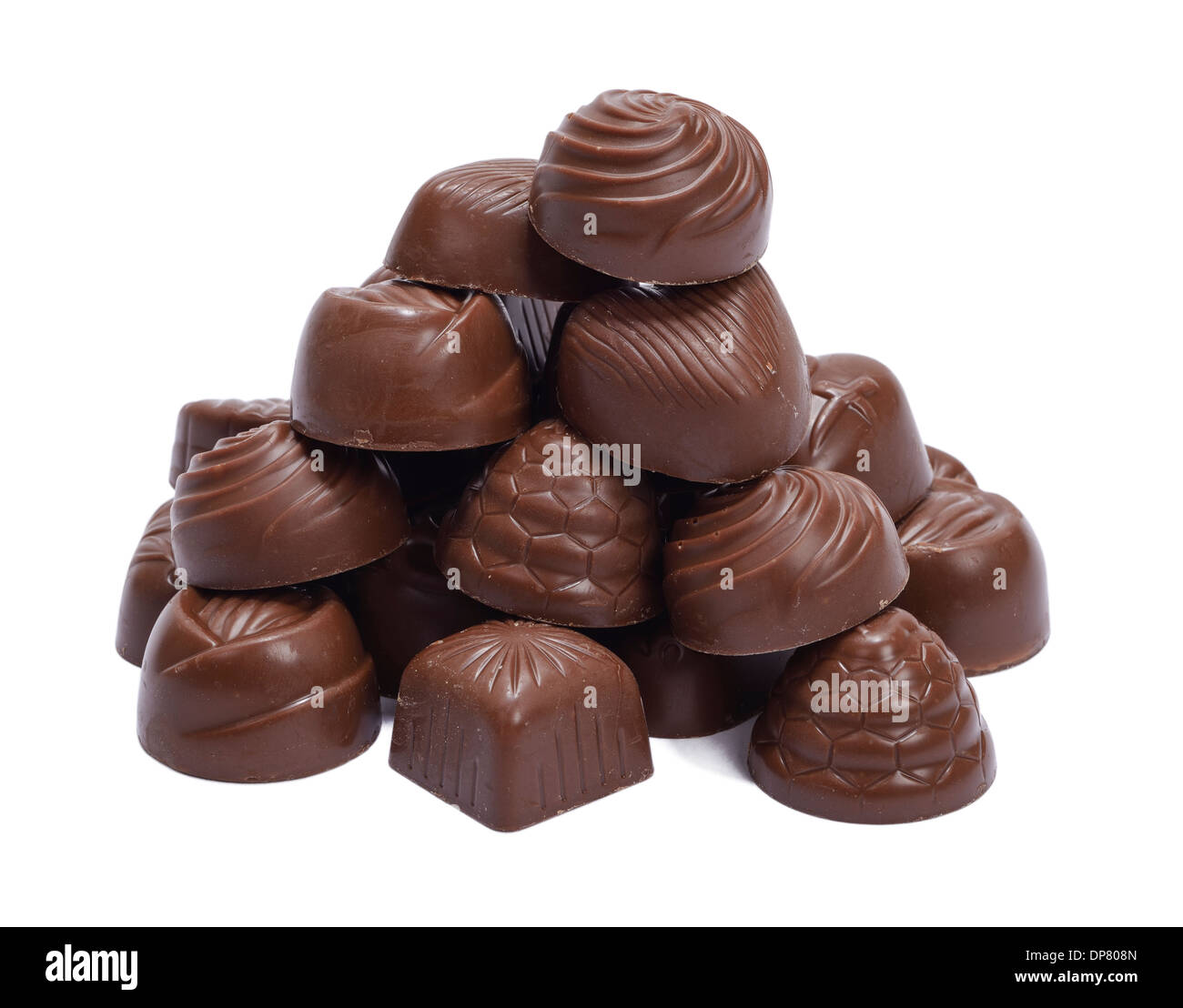 Pile of chocolates Stock Photo