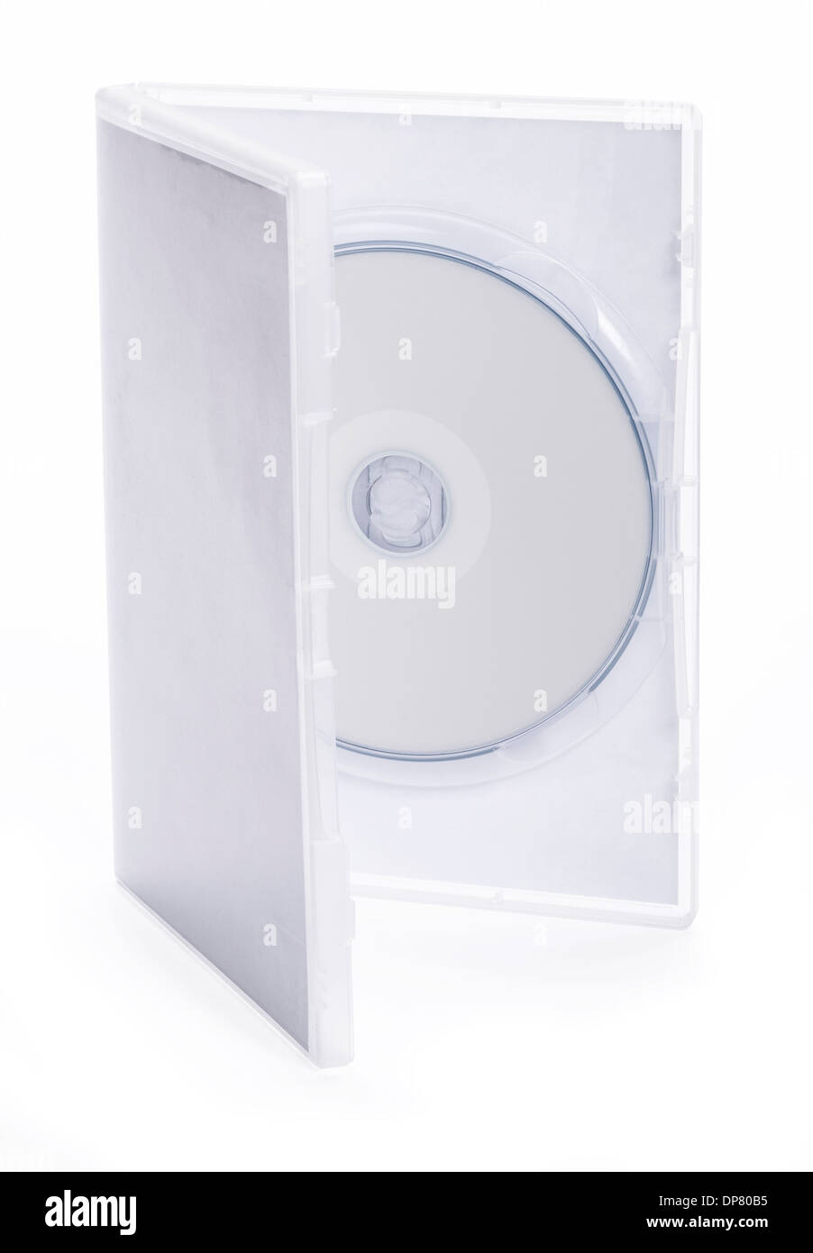 Blank disc inside a plain DVD case Stock Photo
