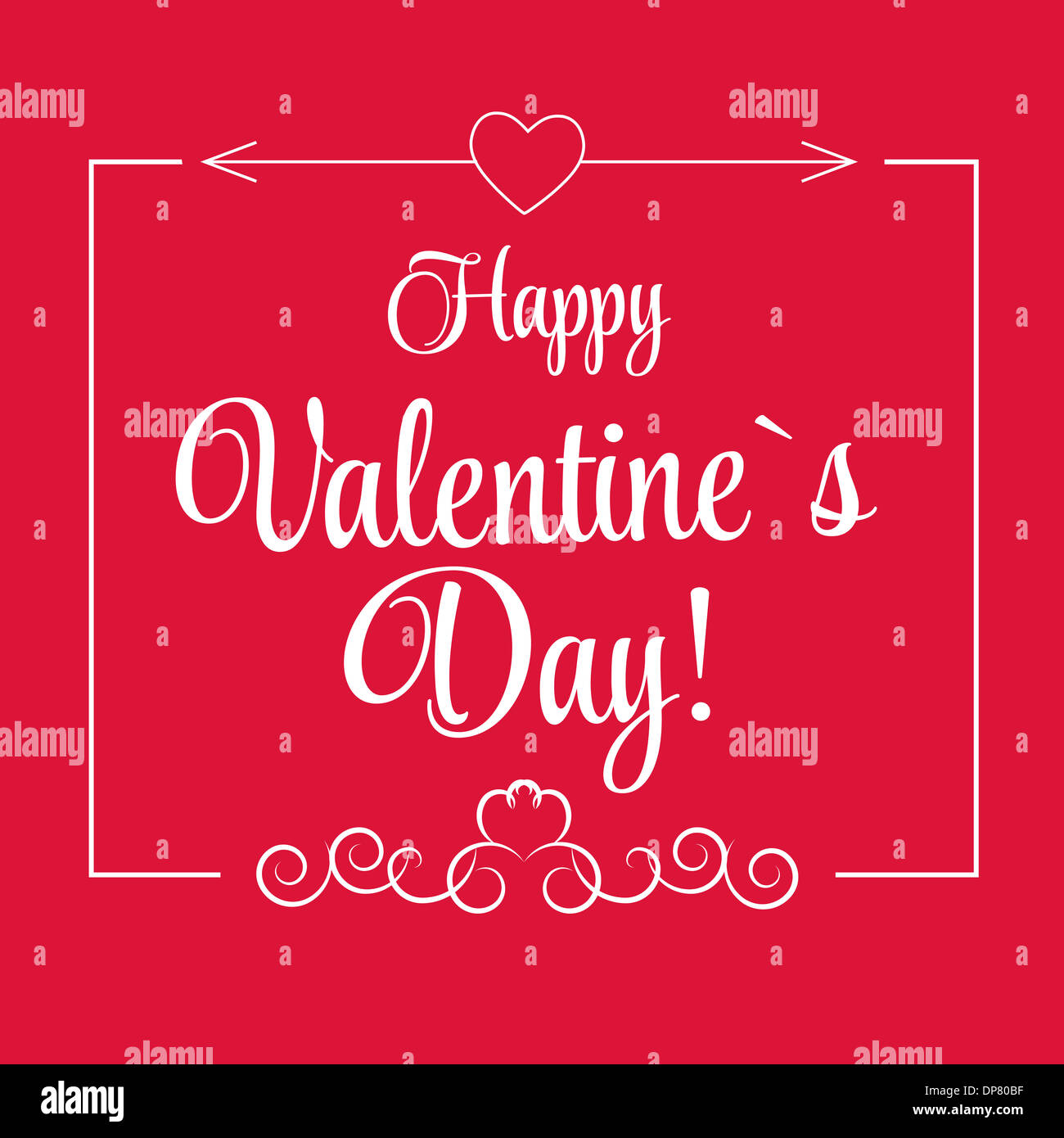 Vector St Valentine Day's Greeting Card in Retro Style Design Stock ...