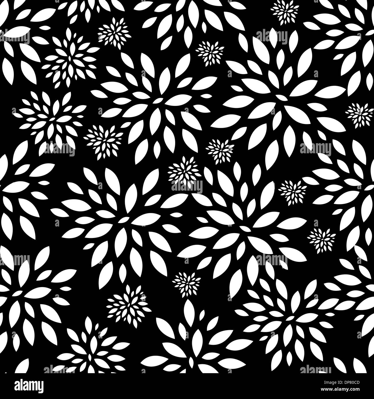 Flower Leaves Seamless Pattern Background Vector Illustration Stock ...