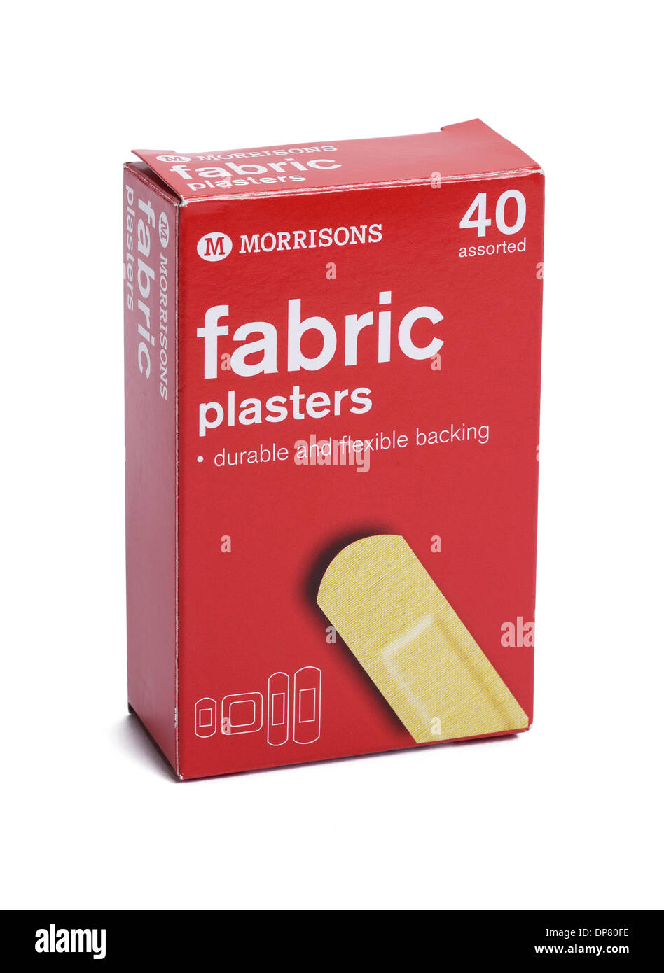Box of Morrisons own brand fabric plasters Stock Photo