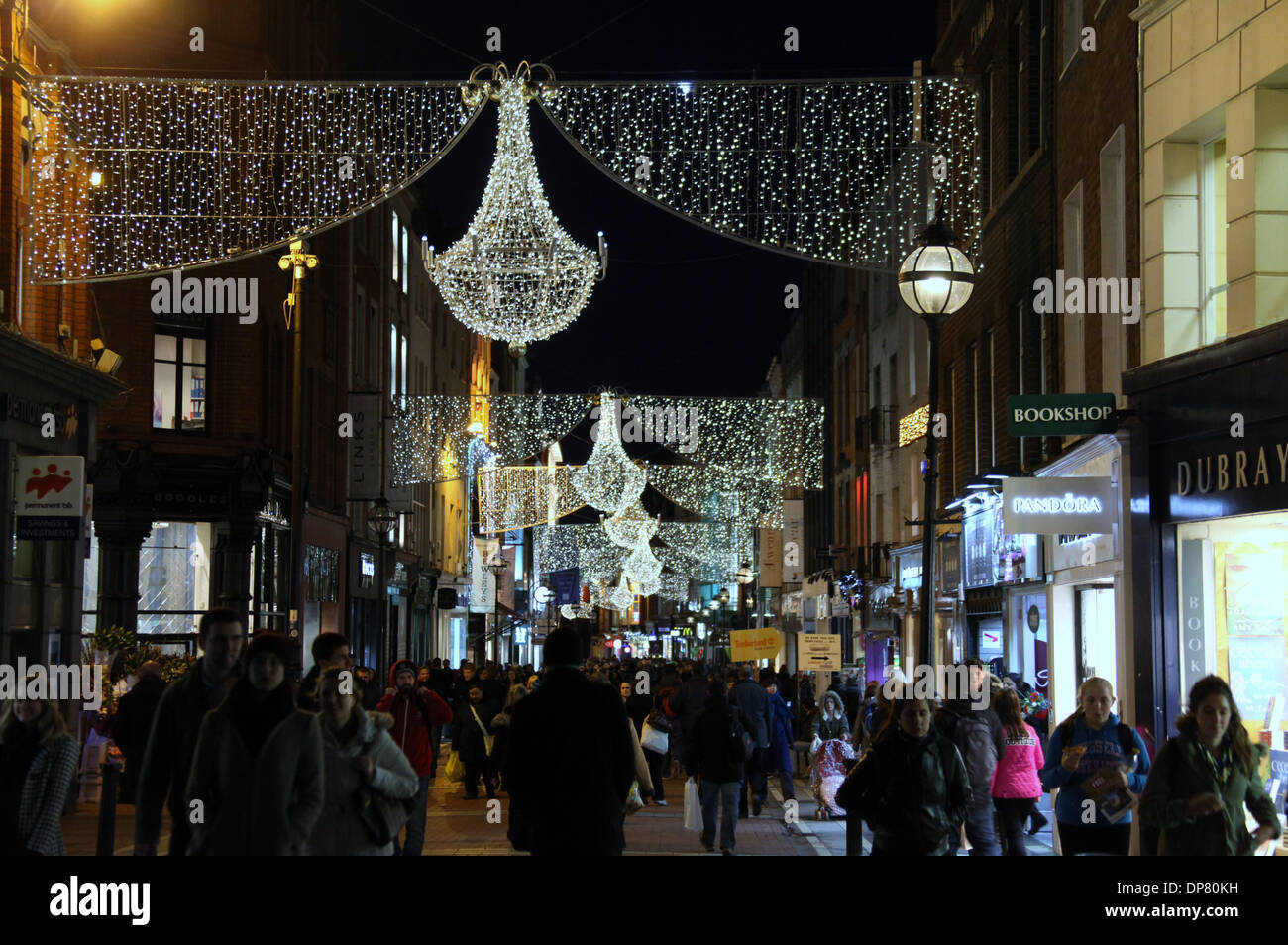 Grafton Street in Dublin at Christmas Stock Photo Alamy