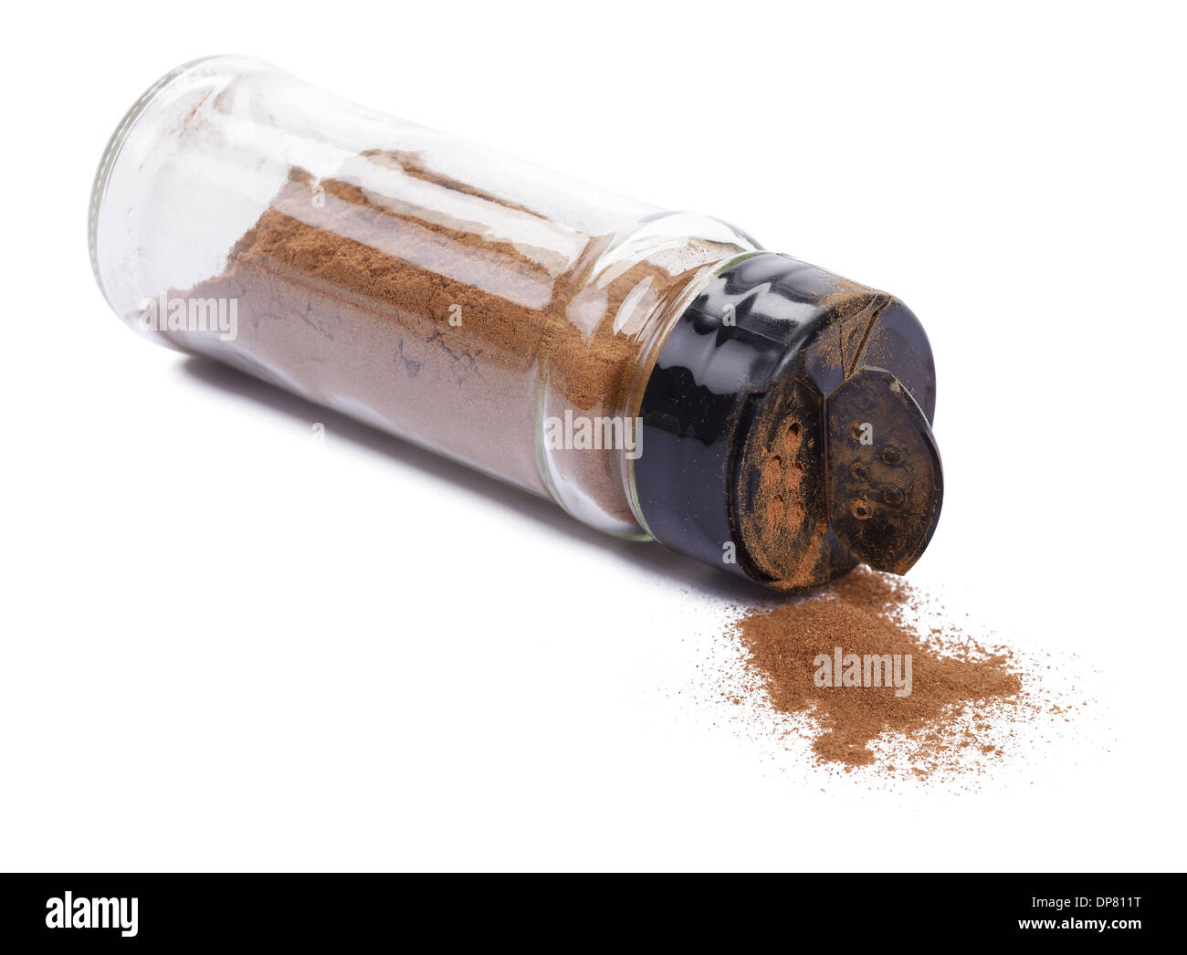 Jar of cinnamon powder Stock Photo