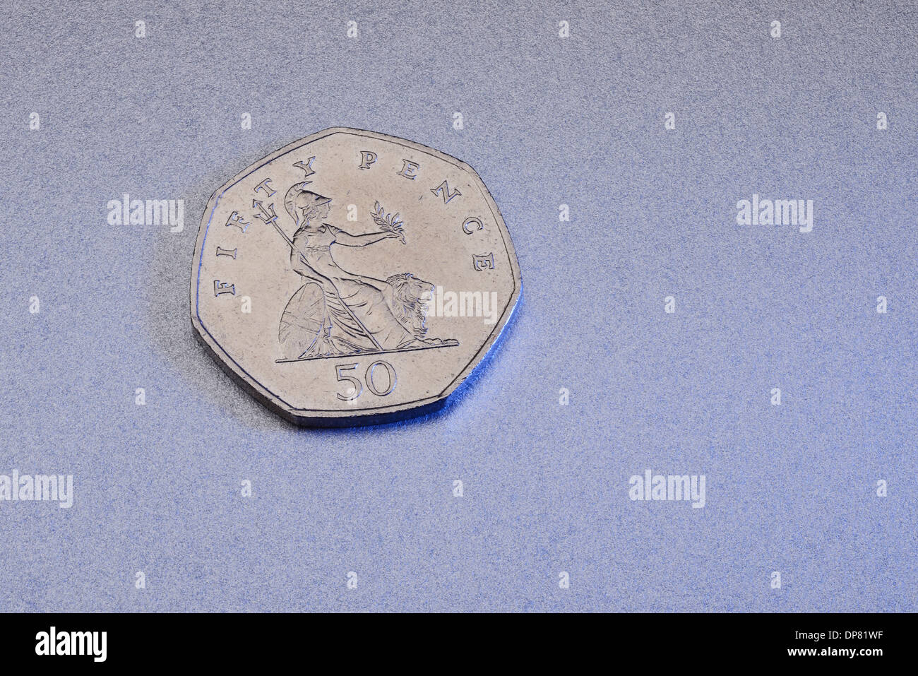Fifty pence coin Stock Photo