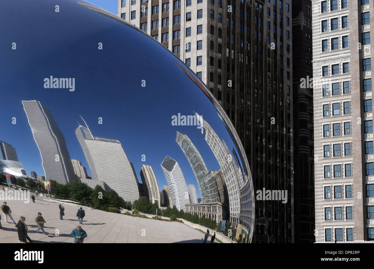 Oct 14, 2006; Chicago, IL, USA; Shiny bean: Anish Kapoor's Cloud Gate  sculpture in Chicago's Millennium Park presents a stunning skyline  reflection. Mandatory Credit: Photo by Marianna Day Massey/ZUMA Press. (©)  Copyright