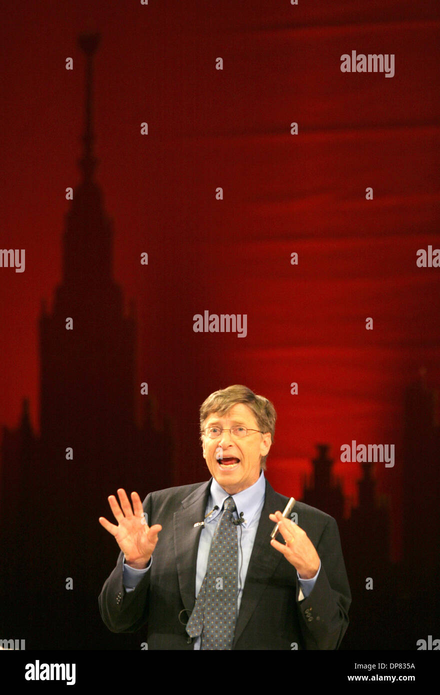 Nov 07, 2006 - Moscow, Russia - Microsoft chairman BILL GATES visits Moscow. Gates promises that his company will do 'everything it can' to connect Russian schools to the World Wide Web. Gates also presents the new Microsoft product 'Windows Vista.' (Credit Image: © PhotoXpress/ZUMA Press) Stock Photo
