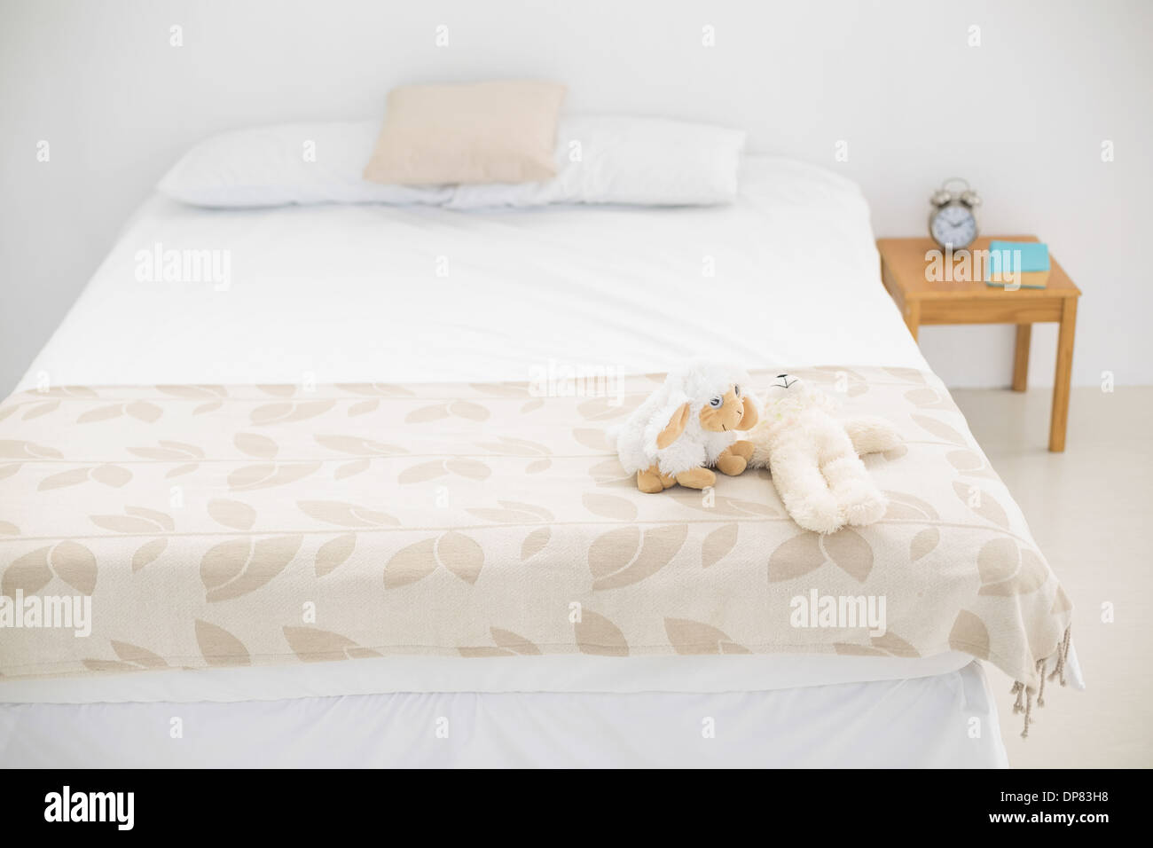 Brightly lit bedroom Stock Photo