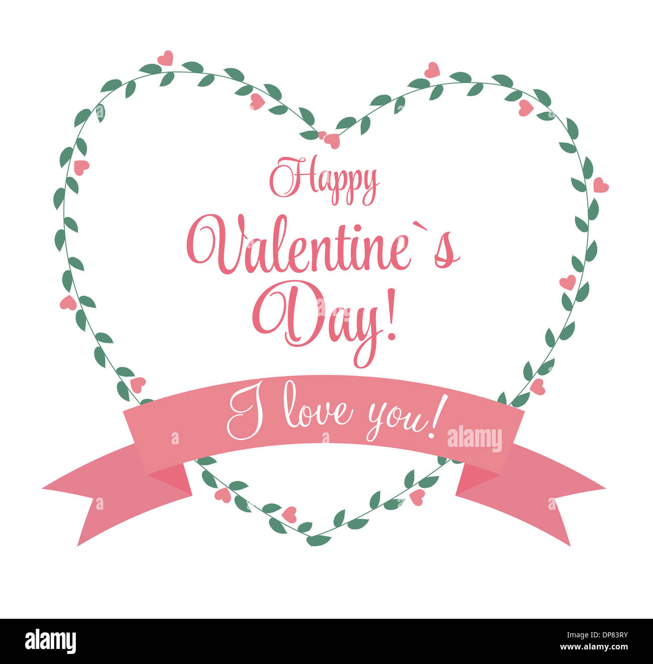 Vector St Valentine Day's Greeting Card in Retro Style Design Stock ...