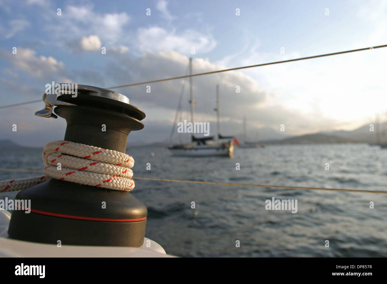 Aug 22, 2006; Alcudia, Mallorca, SPAIN; Deck winches during a RYA