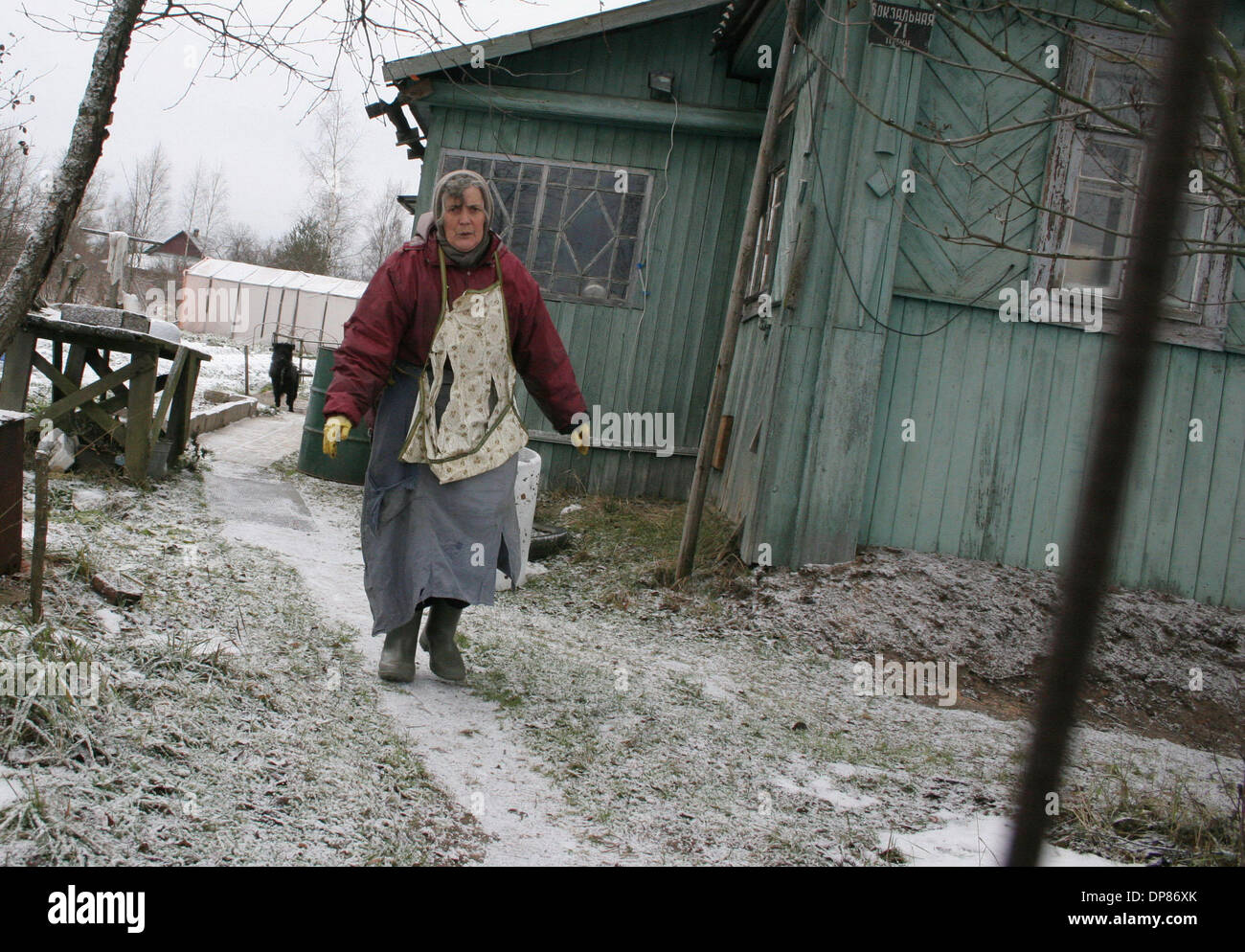 Sep 28, 2006 - Tosno, Russia - Country house (Dacha) that belonged to the parents of Russian president Vladimir Putin. The Dacha is located in Tosno area of Leningrad region. PICTURED - Nadezhda Pankova, a Russian refugee from Kazakhstan who bought this dacha in 1999. (Credit Image: © PhotoXpress/ZUMA Press) Stock Photo