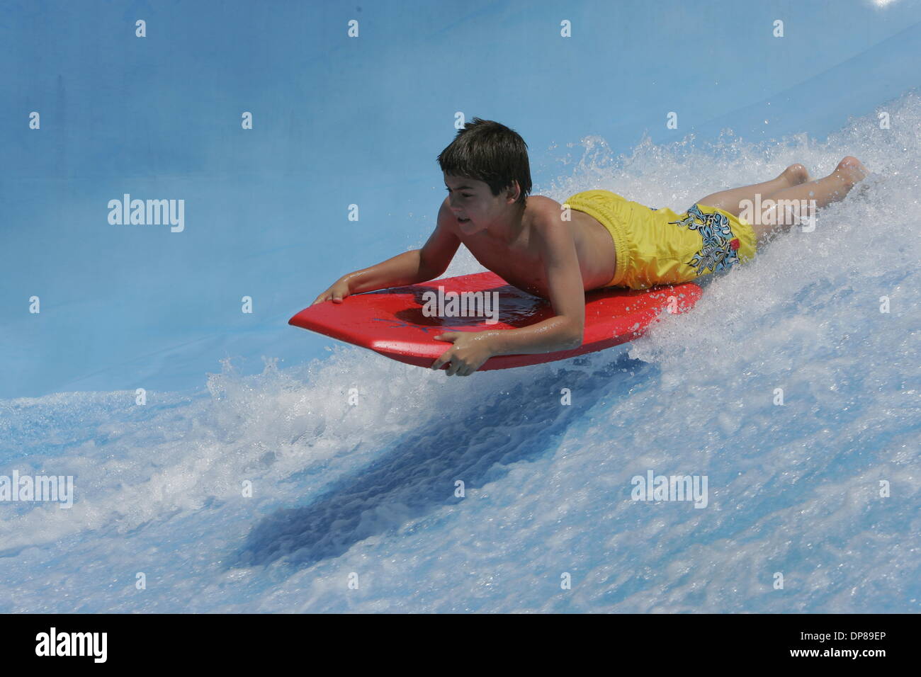 (Published 7/3/2005, N-5) The Wave Waterpark's Flow Rider Stock Photo ...
