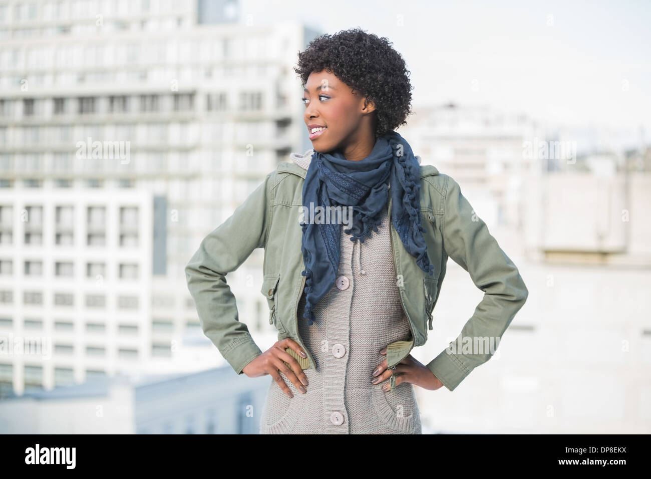 Woman posing outdoors hi-res stock photography and images - Alamy