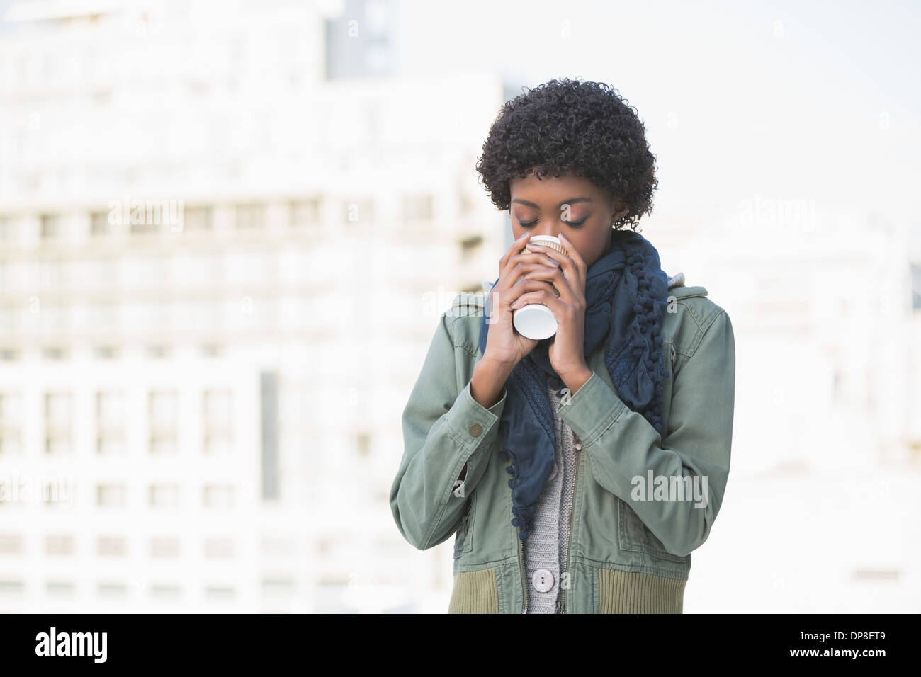 Happy woman sipping coffee hi res stock photography and images Alamy Happy woman sipping coffee hi res stock photography and images Alamy