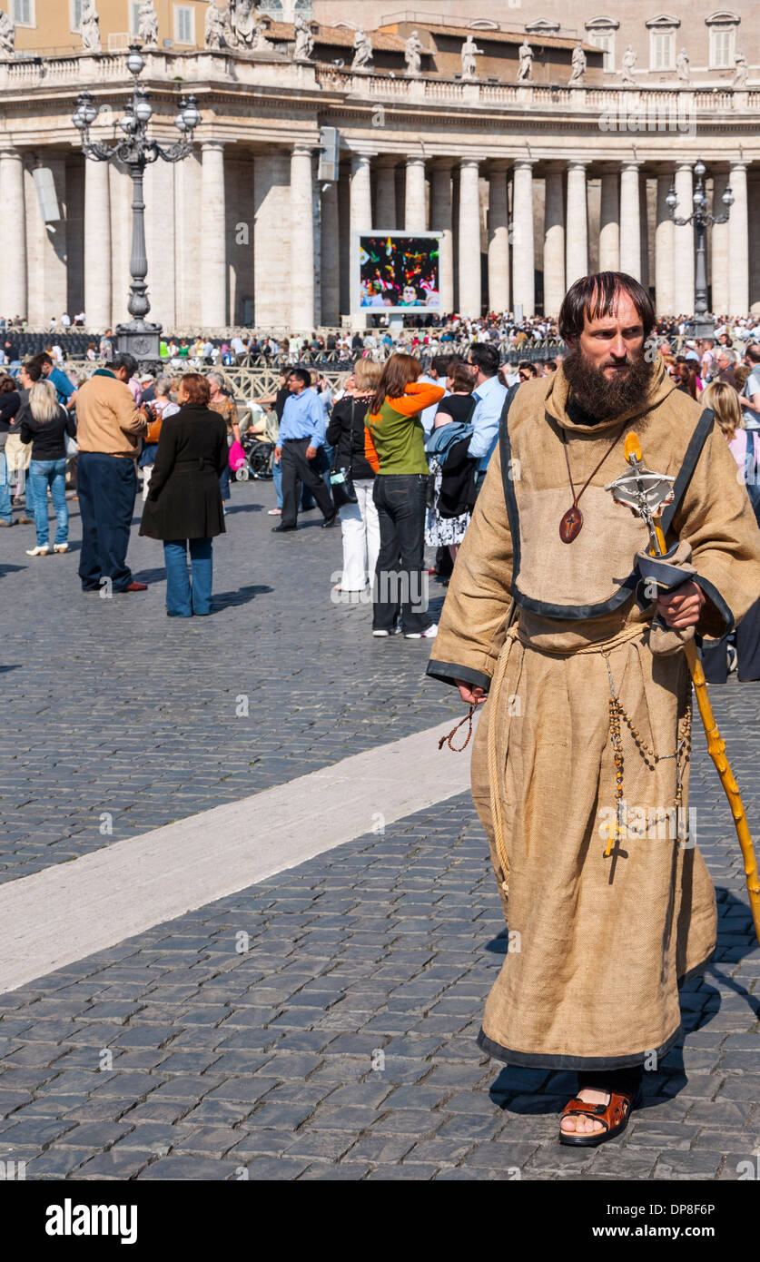 Religious zealot in St Peters Square in Vatican City in Rome Stock