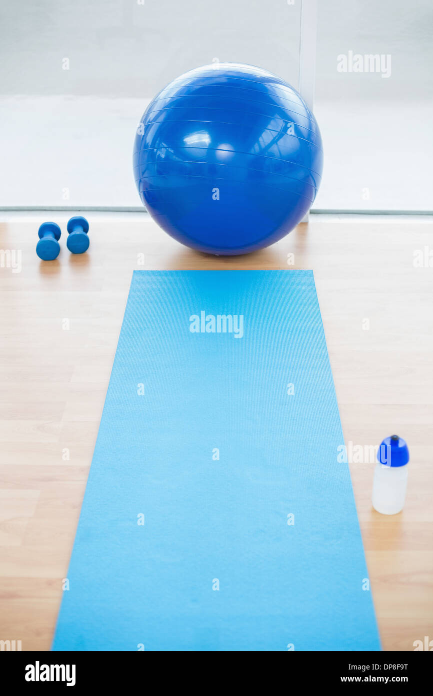 Empty sports hall with sport ball on background Stock Photo