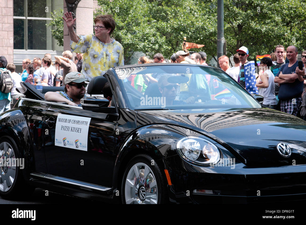Mayor Patsy Kinsey in Charlotte Pride Parade 2013 Stock Photo