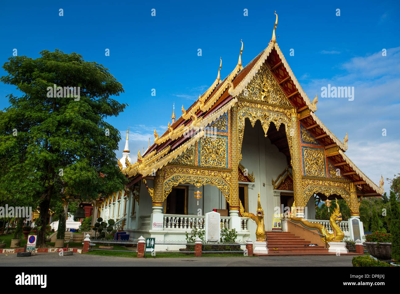 Wat Phra Singh Woramahaviharn temple in Chiang Mai, Thailand Stock Photo