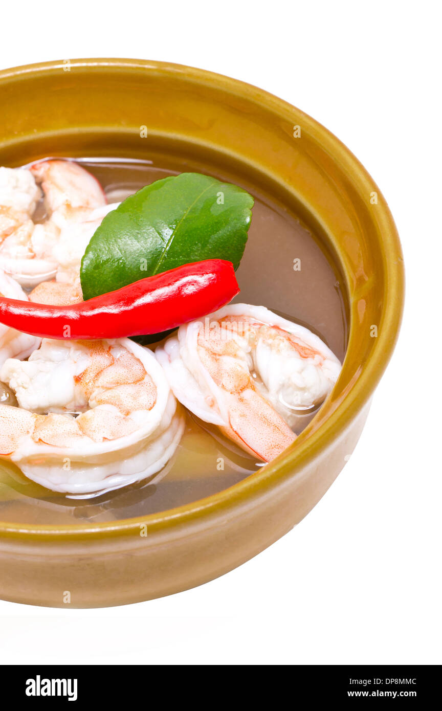 Tom yum kung, the famous traditional of Thai food. Stock Photo