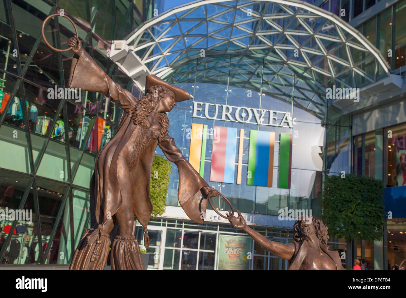 Statue outside Eurovea Galleria shopping mall, Bratislava, Slovakia Stock Photo