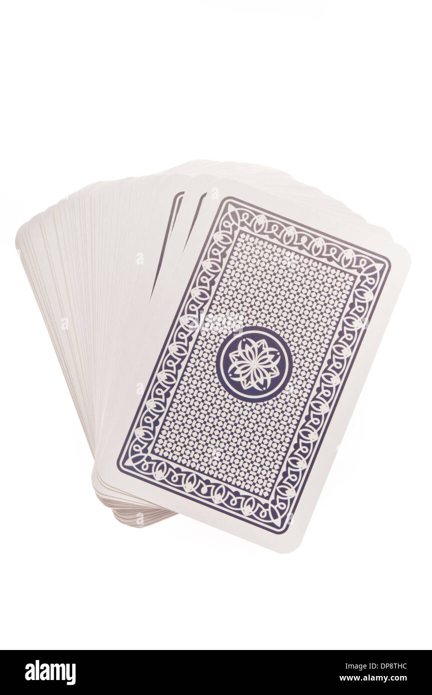 playing cards deck, back side up Stock Photo