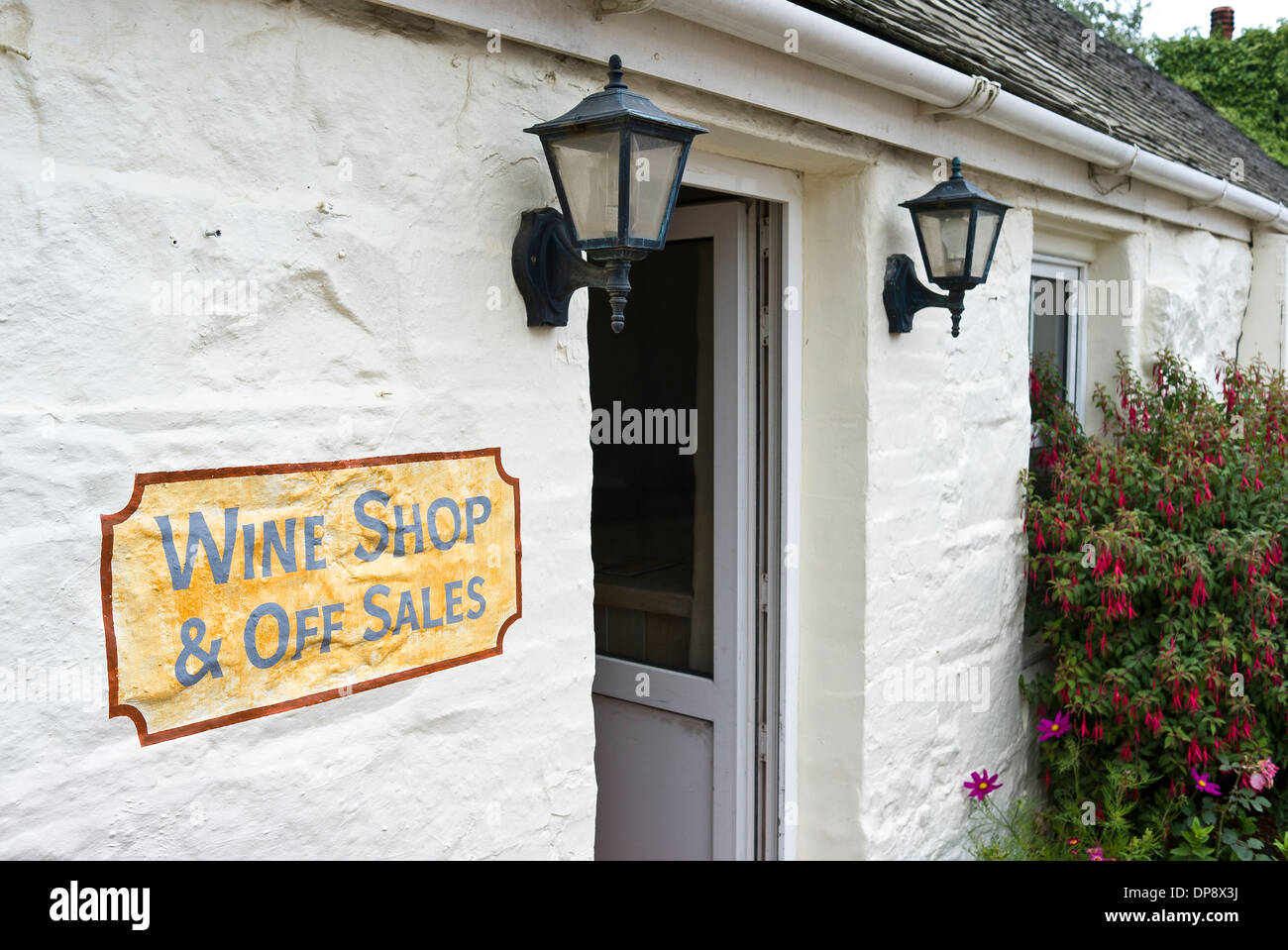 Wine shop and off-sales shop on Sark UK Stock Photo