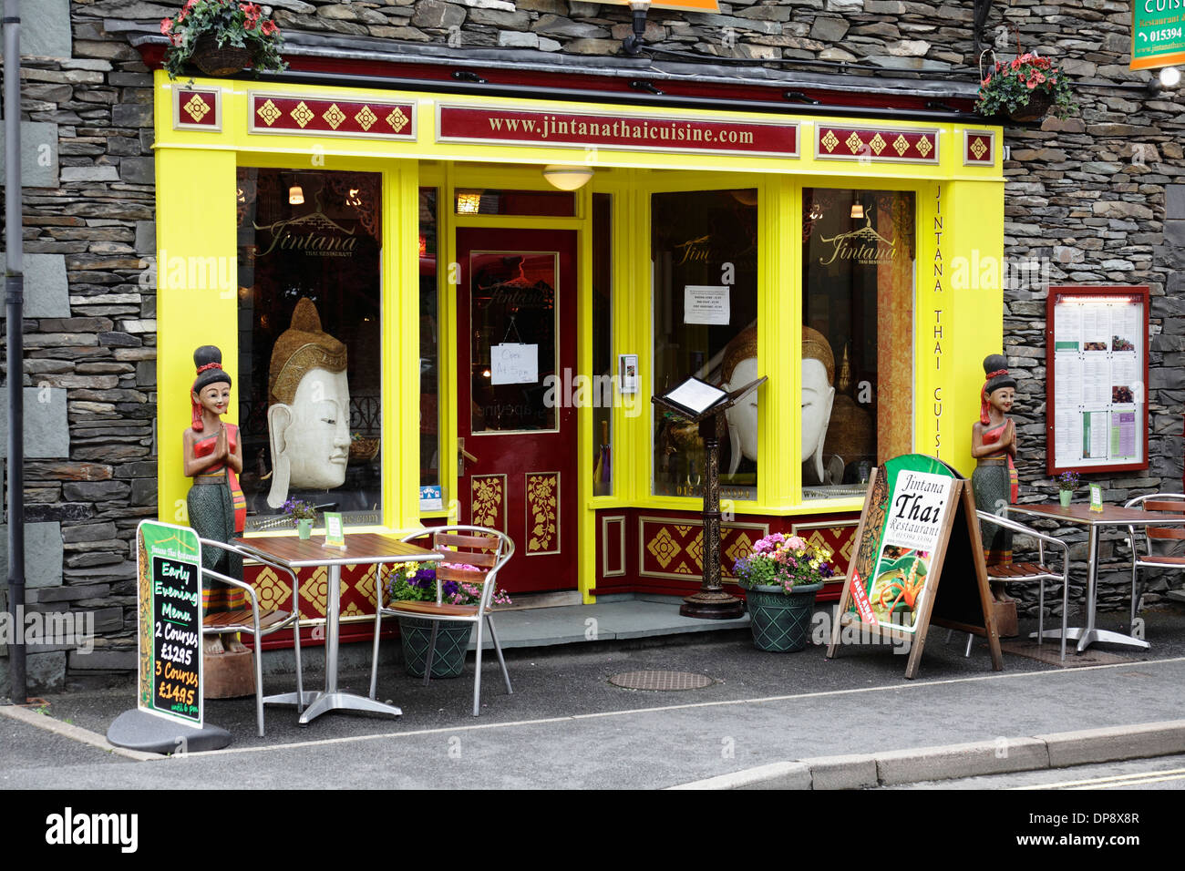 Jintana Thai Restaurant in Ambleside, Compston Road, Lake District, Cumbria, England, UK Stock Photo