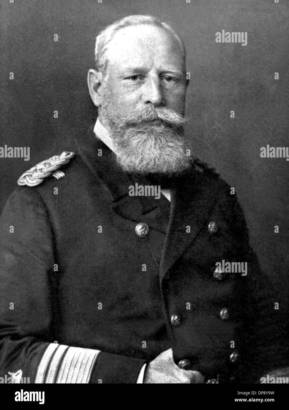 Admiral Henning von Holtzendorff in a contemporary picture. As member of the Prussian navy (from 1869 on) he gathered experience amongst others in Cameroon and East Asia. He became chief of the deep sea fleet in 1910 and took over the naval staff in the headquarters in 1915. He was appointed Grand Admiral shortly before leaving the navy in 1918. Henning von Holtzendorff was born on the 9th of January in 1853 in Prenzlau and died on the 7th of June in 1919 in Jagow (Uckermark). Stock Photo