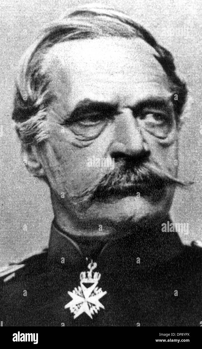 Prussian general field marshal and war minister Albrecht Graf von Roon in a contemporary photograph. He was born on the 30th of April in 1803 in Pleushagen and died on the 23rd of February in 1879 in Berlin. Stock Photo