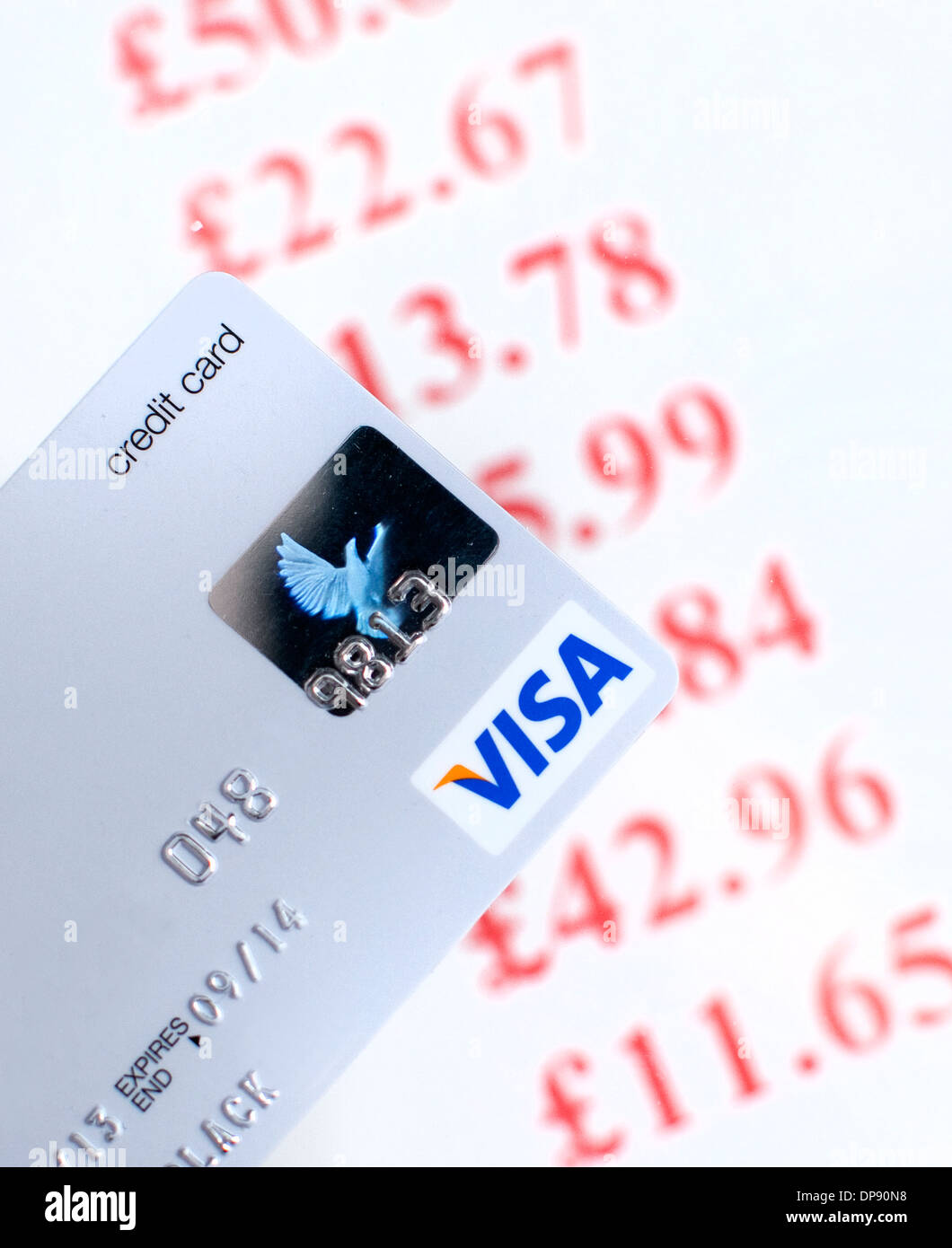 Maxed-out Visa credit card, London Stock Photo