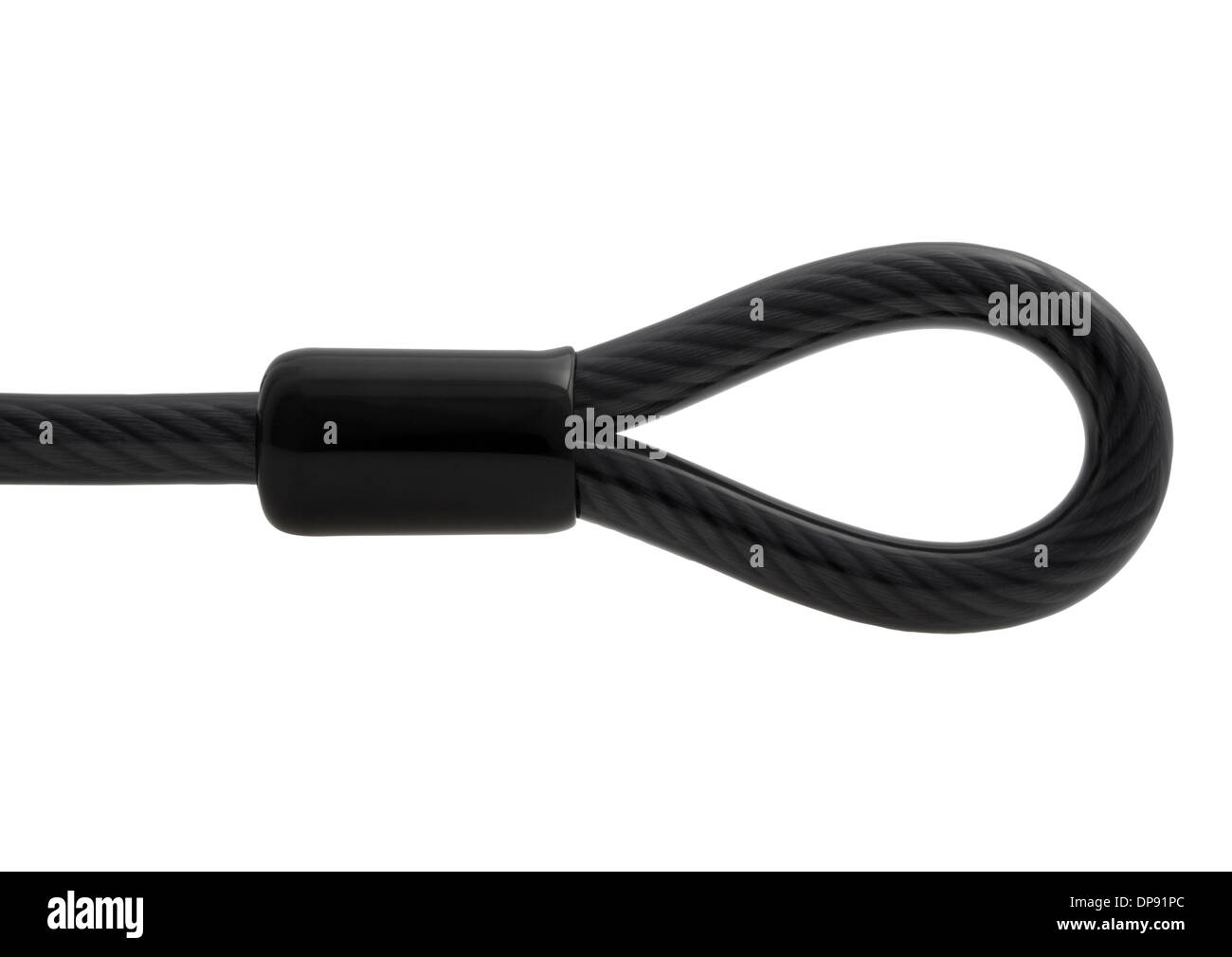 Bicycle cable lock on white background Stock Photo