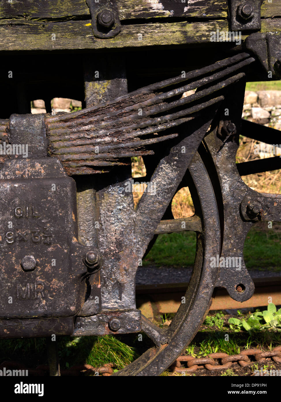 railway wagon wheel High Peak Trail Derbyshire peak District UK Stock