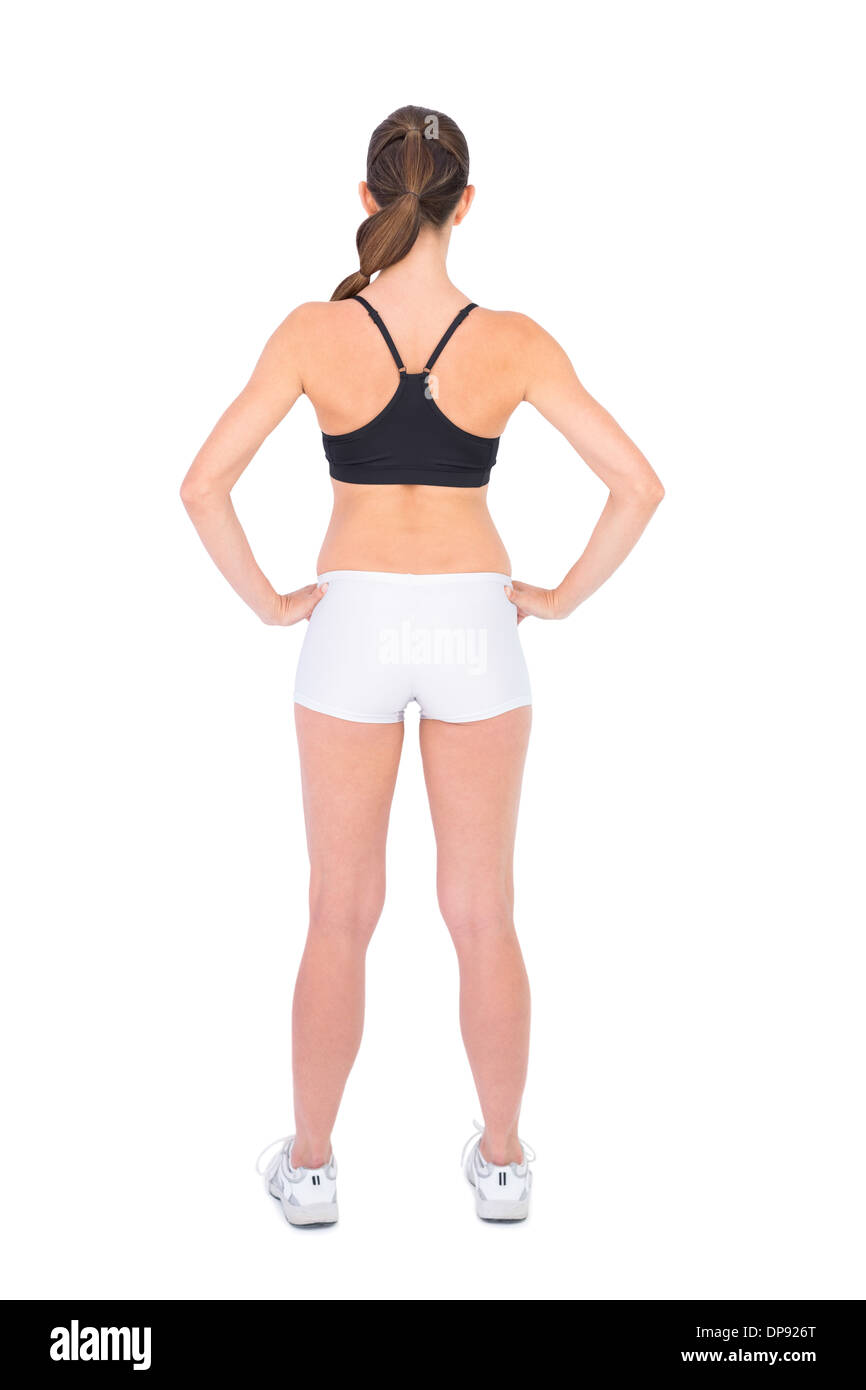 Model Rear View Stance Woman shorts rear view confident hi-res stock photography and images ...