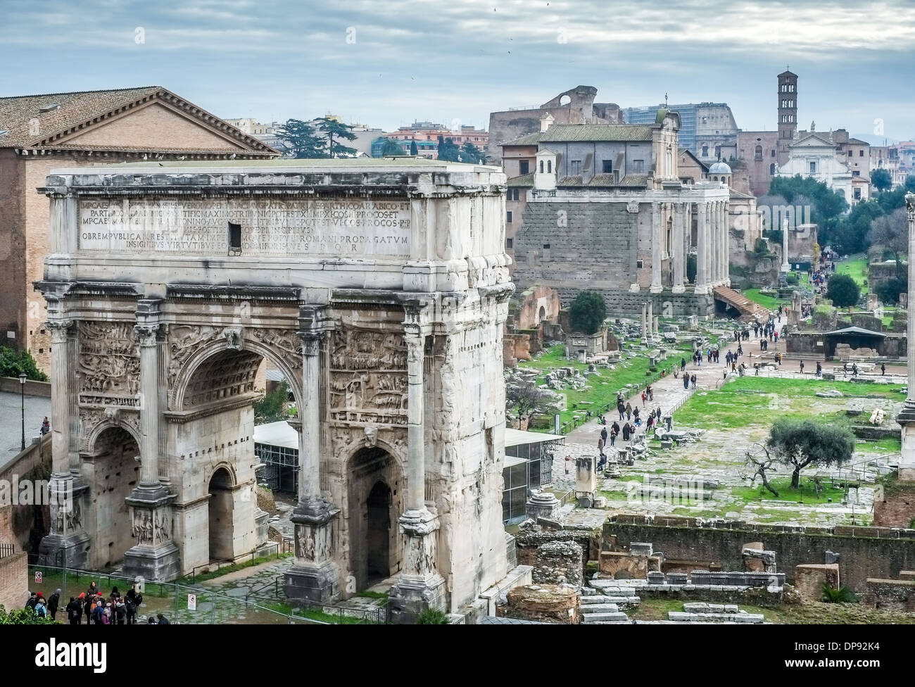 Roman Forum Italy Rome ruins Stock Photo