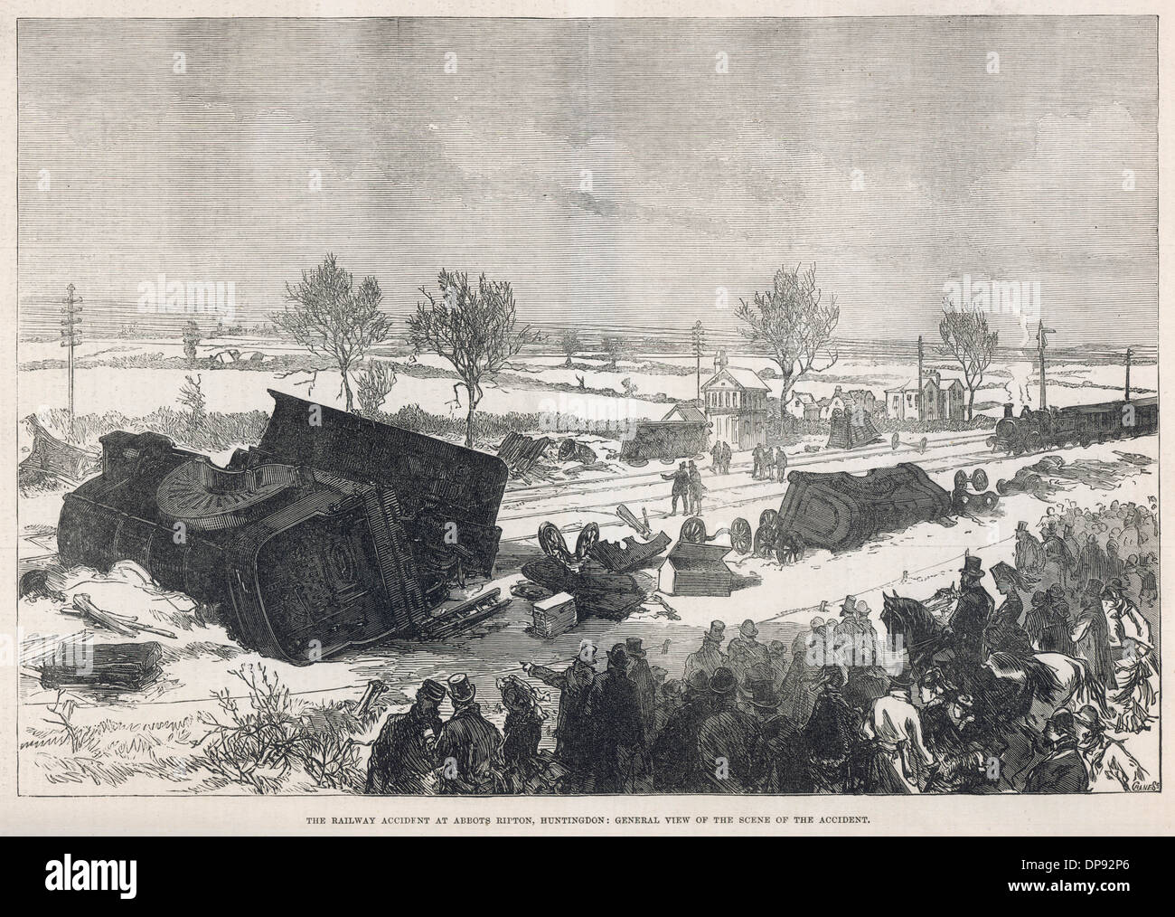 Abbots Ripton railway accident, Cambridgeshire 1876 Stock Photo