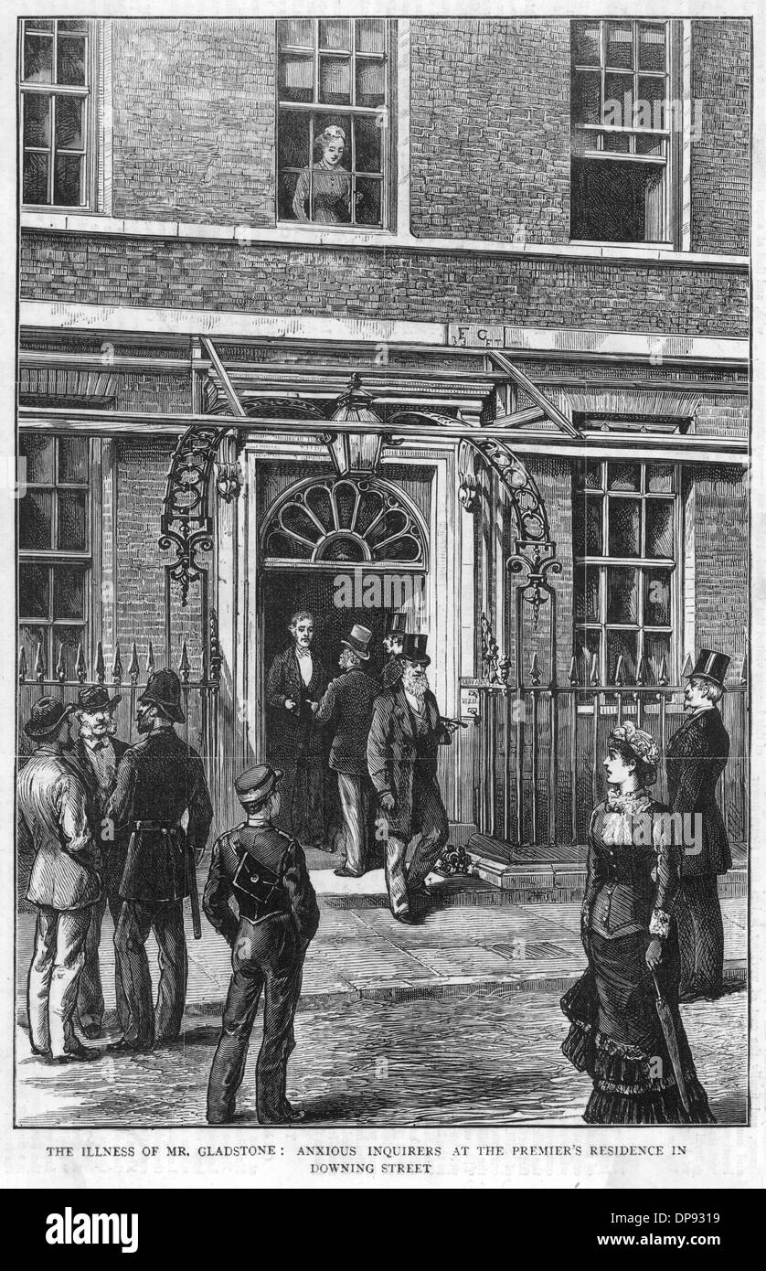 Gladstone's illness, Downing Street, 1880 Stock Photo