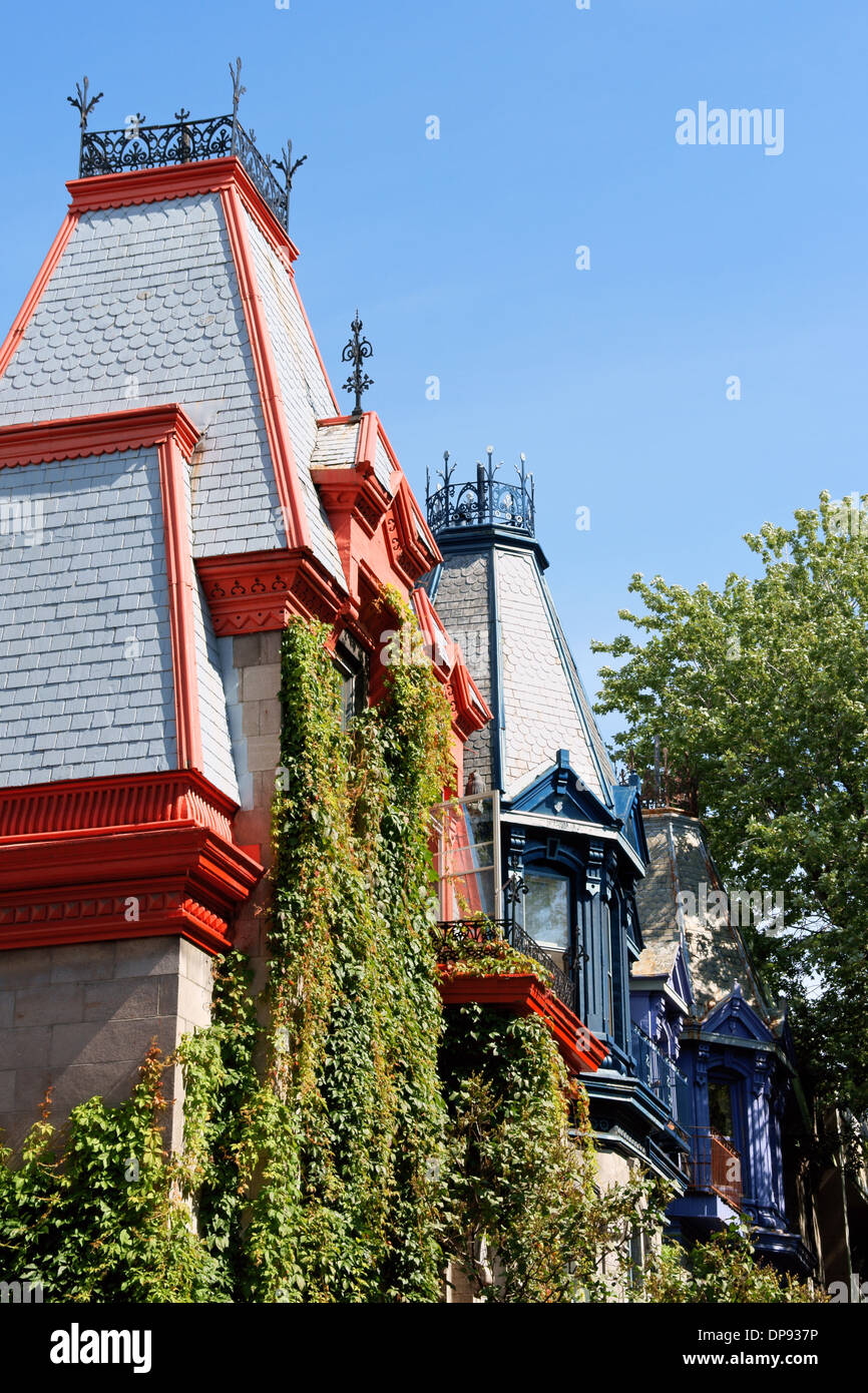 Colorful victorian houses in SaintLouis Square called "Painted Ladies
