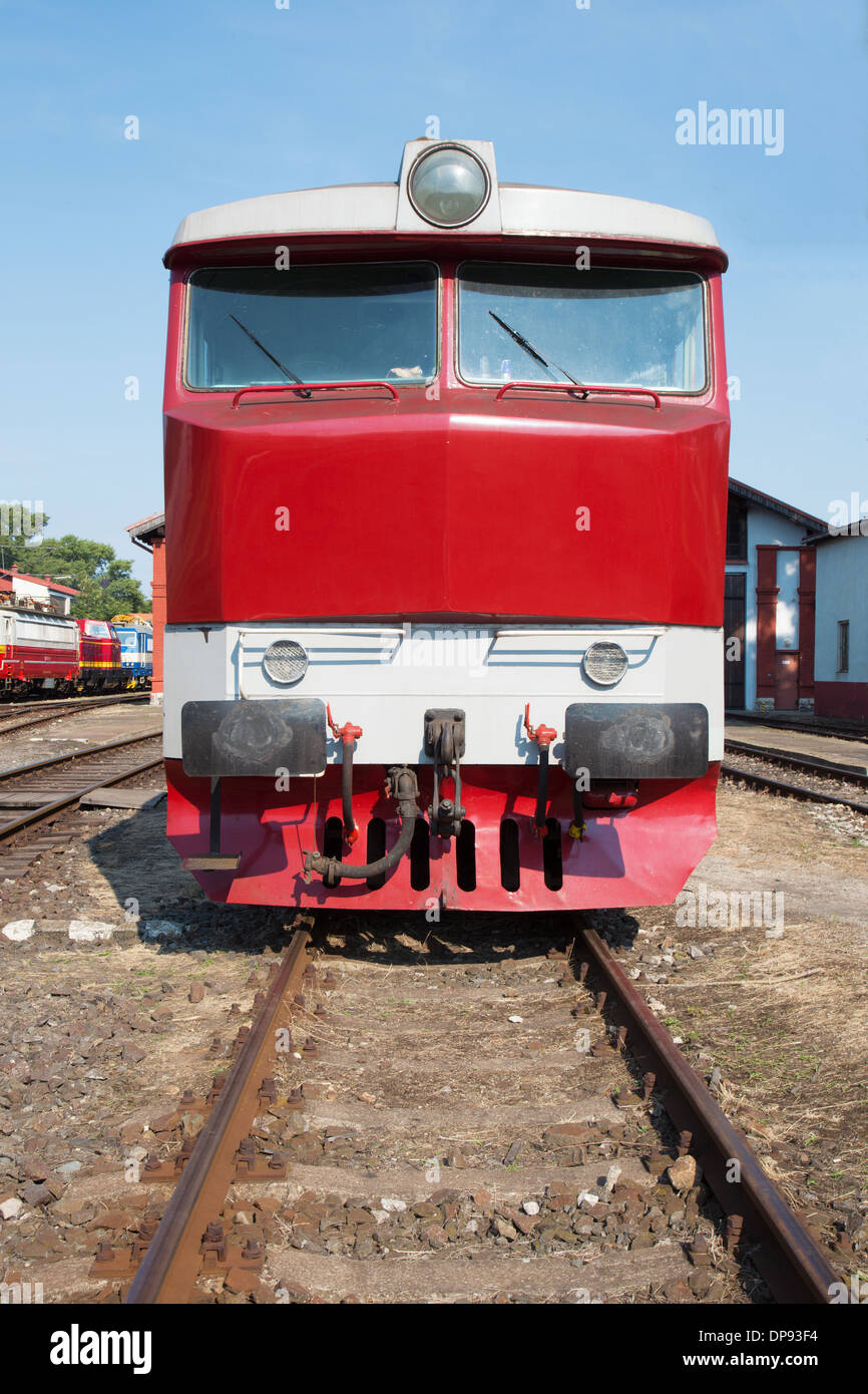 locomotive on the station Stock Photo