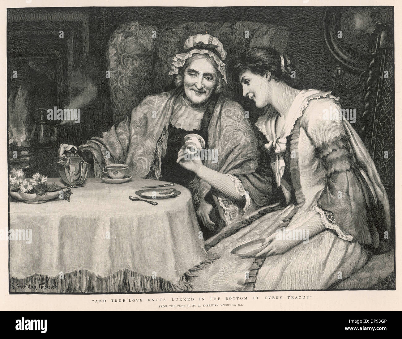 Fortune teller, reading tea leaves Stock Photo Alamy