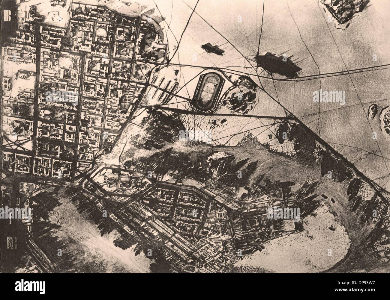 Aerial view of the harbour of Helsinki, capital of Finland. Date unknown. German troops supported the newly formed independent Senate of Finland during the Civil War in Spring 1918. Fotoarchiv für Zeitgeschichte Stock Photo