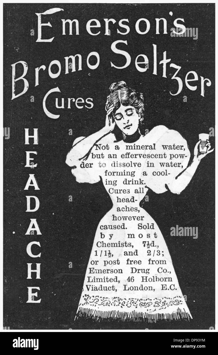 Emersons bromo seltzer headache cure advert hires stock photography