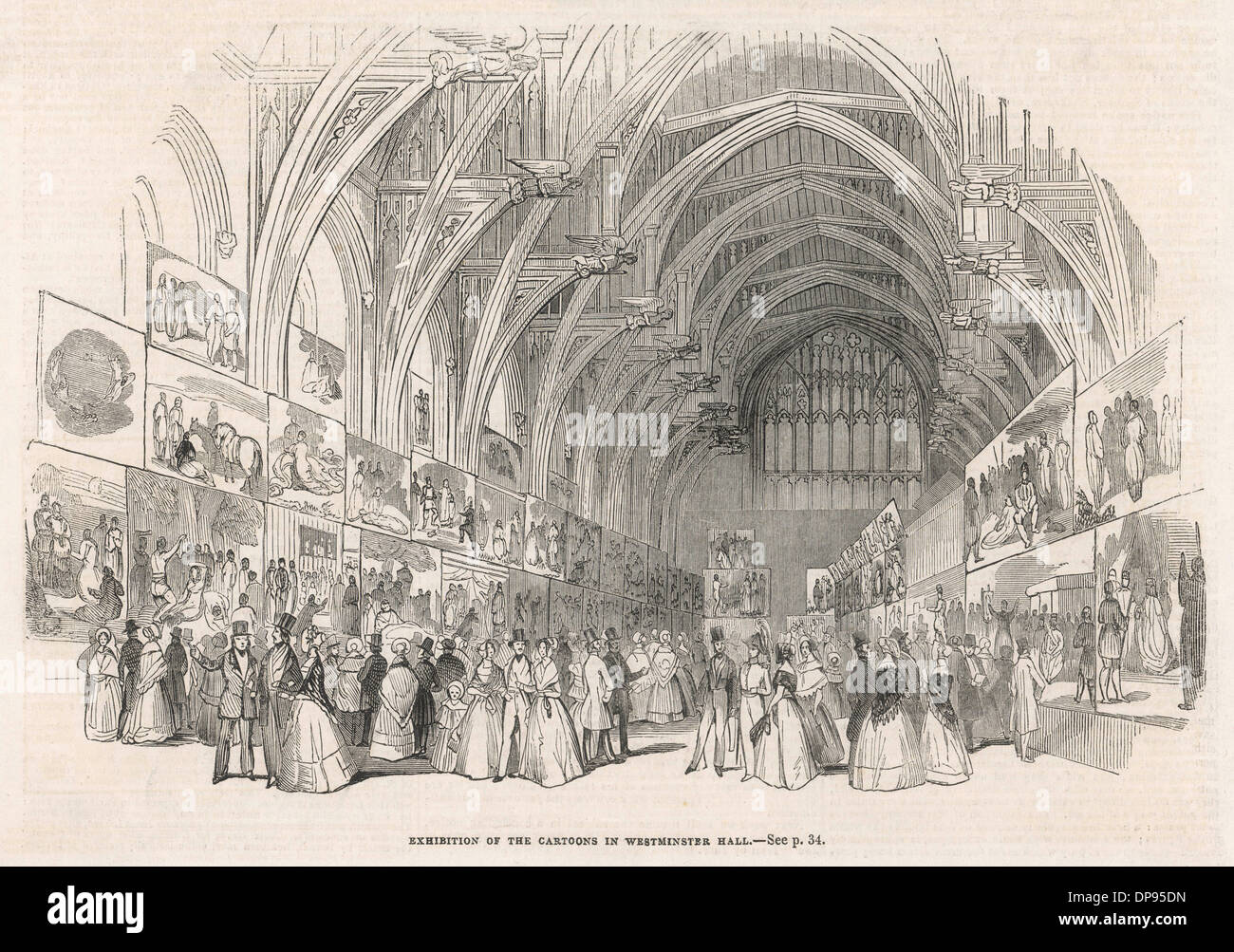 Exhibition of cartoons in Westminster Hall Stock Photo
